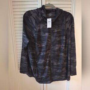 JJill  Black and Gray Camo Hoodie